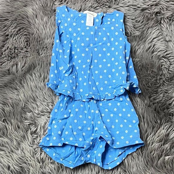 Toughskins Girl's Ruffle Romper | Blue | Size M(5/6) - Picture 1 of 2
